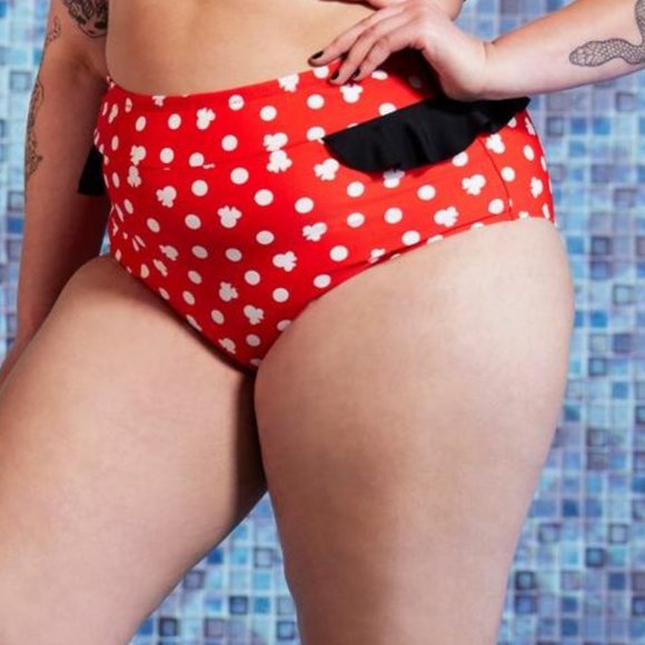 ❤️NWT VINTAGE HOT TOPIC MINNIE MOUSE RUFFLED SWIM BOTTOM - DISNEY PLUS SIZE 3X - Picture 3 of 8